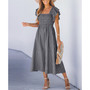 Women's Pinstriped Smocked Beach Dress