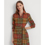 Women's Plaid Belted Cotton Shirtdress