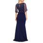 Women's Beaded-Mesh-Overlay Gown