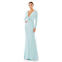 Women's Ieena Long Sleeve Ruched Jersey V-Neck Gown