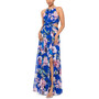 Women's Floral-Print Chiffon Halter Gown