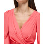 Women's Balloon-Sleeve Faux-Wrap Midi Dress