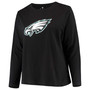 Women's Plus Size Black Philadelphia Eagles Primary Logo Long Sleeve T-shirt