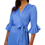 Women's Faux-Wrap Satin Crepe Dress