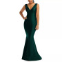 Women's Ruched-Shoulder Sleeveless Mermaid Gown