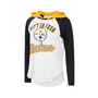 Women's White Pittsburgh Steelers MVP Raglan Hoodie Long Sleeve T-shirt