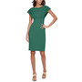 Petite Scuba-Crepe Boat-Neck Sheath Dress