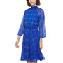 Petite Smocked Plaid-Print A-Line Dress