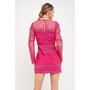 Women's Long Sleeve Crochet Mini Dress
