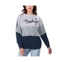Women's Gray, Navy Dallas Cowboys Outfield Deep V-Back Pullover Sweatshirt