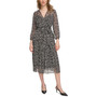 Women's Polka-Dot Faux-Wrap Dress