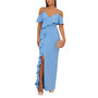 Women's Off-The-Shoulder Ruffled Crepe Gown