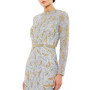 Women's Beaded Long Sleeve Evening Gown