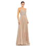 Women's Ieena Shimmer Pleated V-Neck Open Back Gown