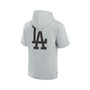 Men's and Women's Gray Los Angeles Dodgers Super Soft Fleece Short Sleeve Hoodie