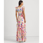 Women's Floral Ruffle-Trim Georgette Gown