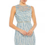 Women's Embellished Sleeveless Illusion High Neck Dress