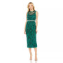 Women's Embellished Sleeveless Illusion High Neck Dress