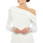 Women's Beaded Cuff Drop Shoulder Faux Wrap Gown