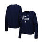 Women's Navy France National Team Lockup Varsity Raglan Pullover Sweatshirt