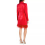 Feather-Hem Tuxedo Dress