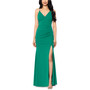 XSCSPE Women's Rhinestone-Strap Ruched Gown