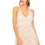 Women's Cross Back Smock Waist Floral Embroidered Gown