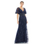 Women's Embellished V Neck Illusion Butterfly Sleeve Trump