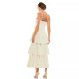 Women's Ieena Belted Tiered Ruffle Sleeveless Midi Dress