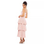 Women's Ieena Belted Tiered Ruffle Sleeveless Midi Dress