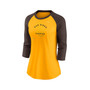 Women's Gold, Brown San Diego Padres Next Up Tri-Blend Raglan 3/4-Sleeve T-shirt