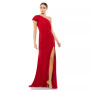 Women's Ruffled One Shoulder Draped Gown
