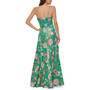 Women's Floral-Print Satin Gown