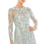 Women's Floral Embroidered Illusion Long Sleeve Gown