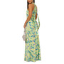 Women's Printed Halter-Neck Long Satin Dress