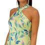 Women's Printed Halter-Neck Long Satin Dress