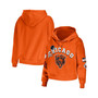 Women's Orange Chicago Bears Plus Size Modest Cropped Pullover Hoodie