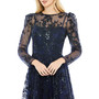 Women's Embroidered Illusion High Neck A Line Dress