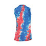 Women's Threads Red and Blue Houston Astros Tie-Dye Tri-Blend Muscle Tank Top
