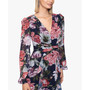 Women's Floral-Print Ruffled Long-Sleeve Gown