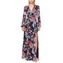 Women's Floral-Print Ruffled Long-Sleeve Gown