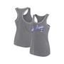 Women's Branded Gray Los Angeles Rams Wordmark Logo Racerback Scoop Neck Tank Top