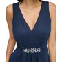 Petite V-Neck Sleeveless Shimmer Gown