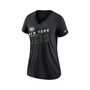 Women's Black New York Jets Slant Logo Tri-Blend V-Neck T-shirt