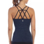 Women's Lattice Back Built in Bra Workout Top