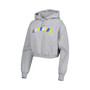 Women's Gray Los Angeles Chargers Cropped Pullover Hoodie