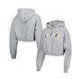 Women's Gray Los Angeles Chargers Cropped Pullover Hoodie