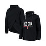 Women's Black Boston Red Sox Vega Funnel Neck Raglan Pullover Sweatshirt