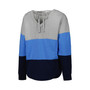 Women's Heathered Gray, Navy Tennessee Titans Outfield Deep V-Back Pullover Sweatshirt