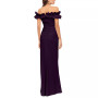 Ruffled Ruched Scuba Fit & Flare Gown